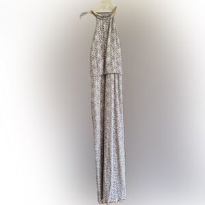 Golden formal gown with halter neck size 8